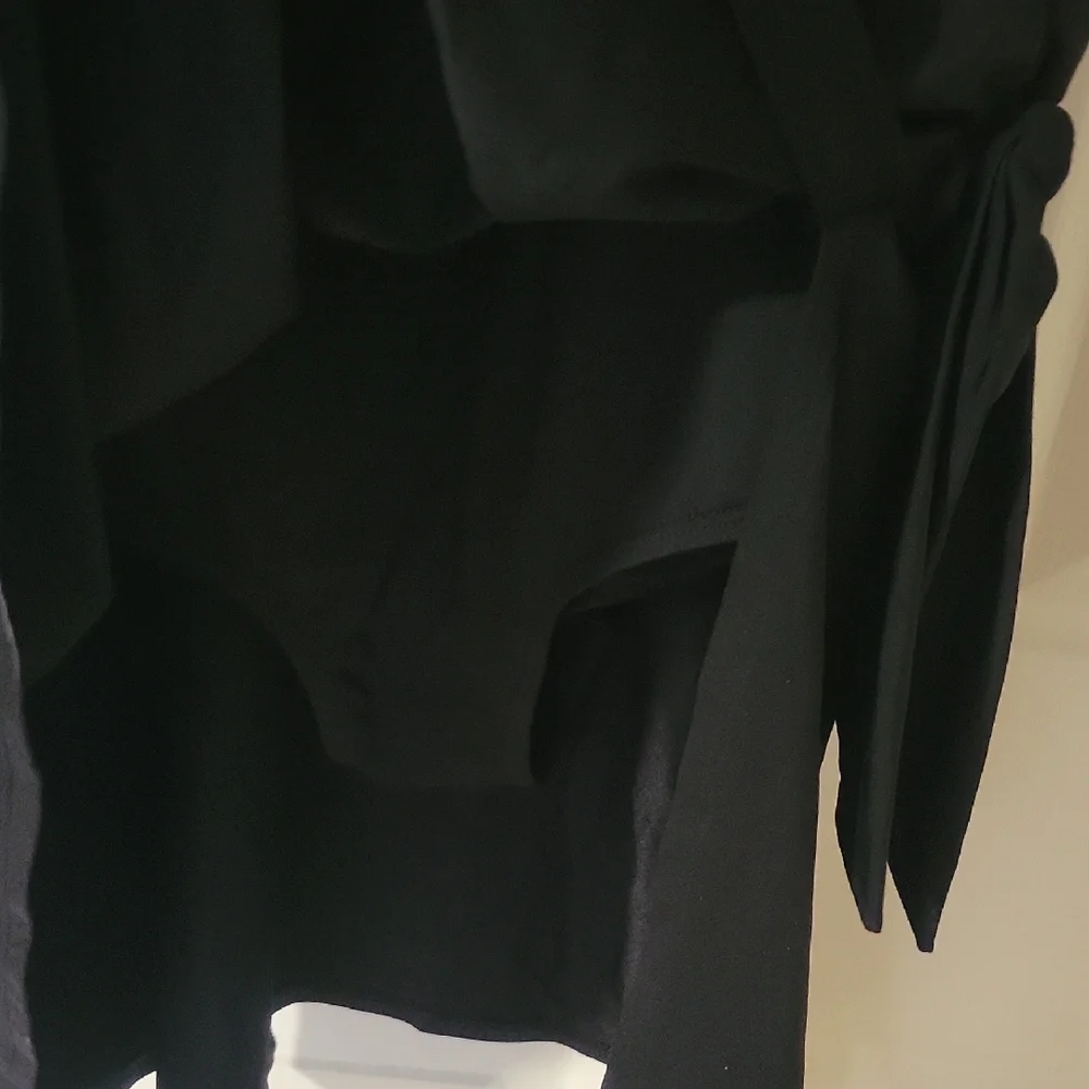 Lands' End Elegant Black One-Piece Swimsuit Dress 16W